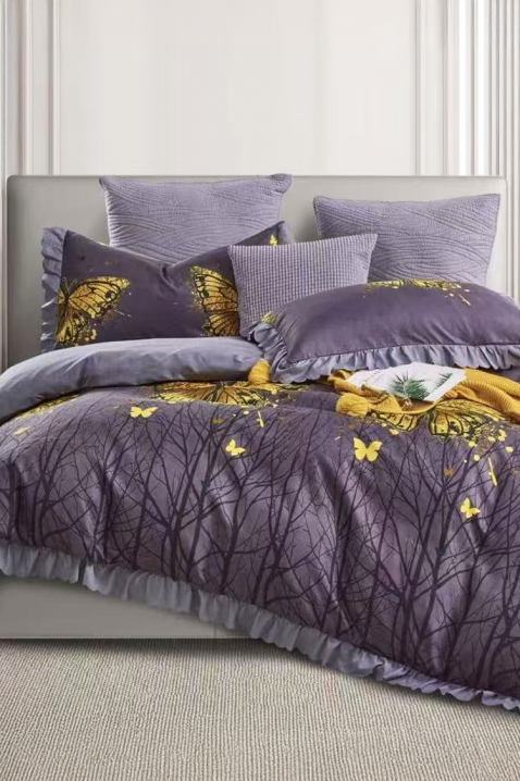 Lenjerie de pat MELIORSA 200x220 cm bumbac 3 piese, Culoare: lila, IVET.RO - Reduceri de până la -80%