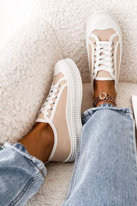 Teniși damă NORSINA, Culoare: ecru, IVET.RO - Reduceri de până la -80%