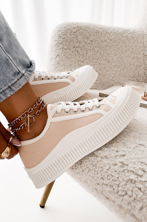 Teniși damă NORSINA, Culoare: ecru, IVET.RO - Reduceri de până la -80%