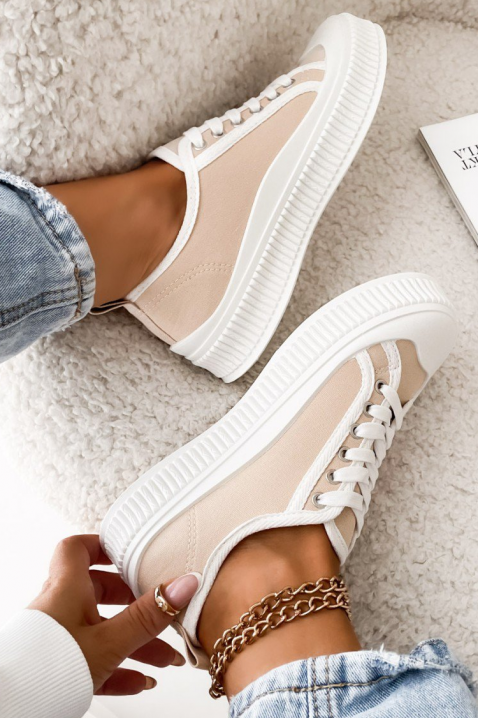 Teniși damă NORSINA, Culoare: ecru, IVET.RO - Reduceri de până la -80%