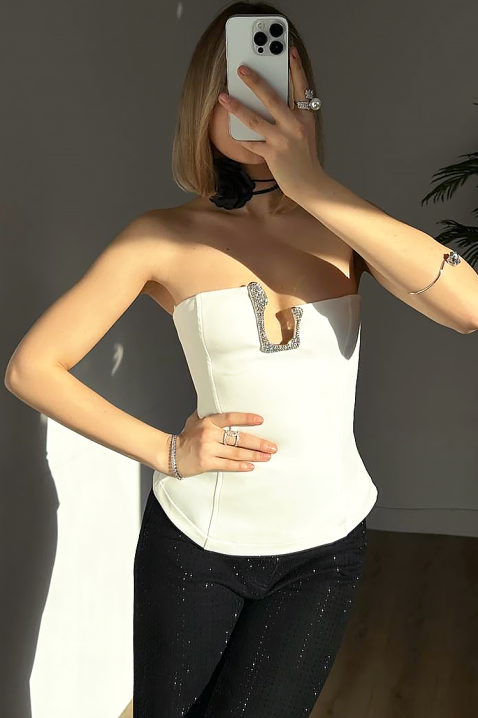 Top TRONZELA WHITE, Culoare: alb, IVET.RO - Reduceri de până la -80%