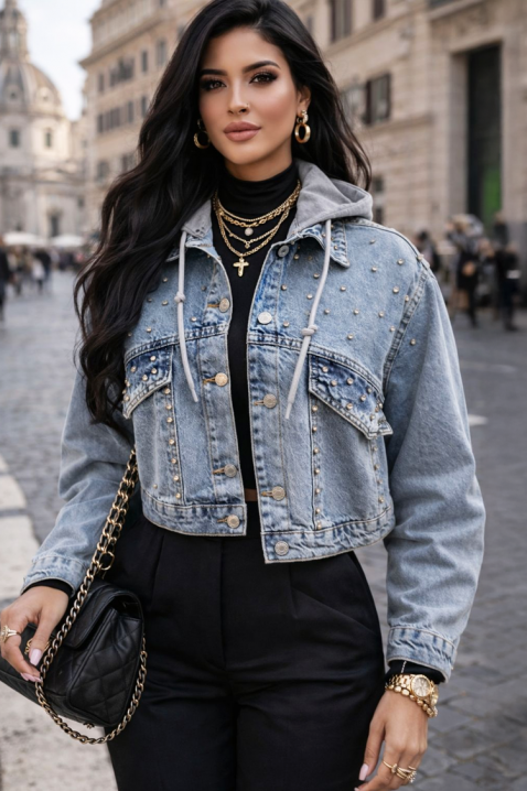 Geacă de blugi GLORVELZA, Culoare: albastru deschis, IVET.RO - Reduceri de până la -80%