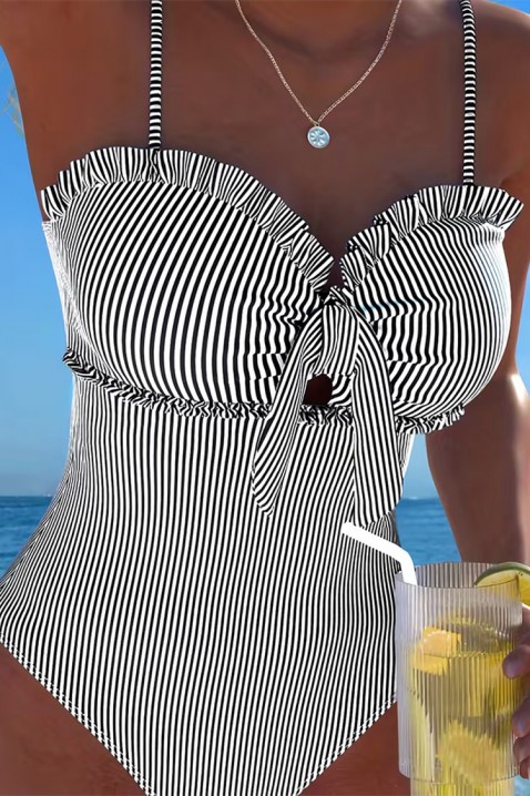 Costum de baie întreg GROMELXA BLACK, Culoare: negru și alb, IVET.RO - Reduceri de până la -80%