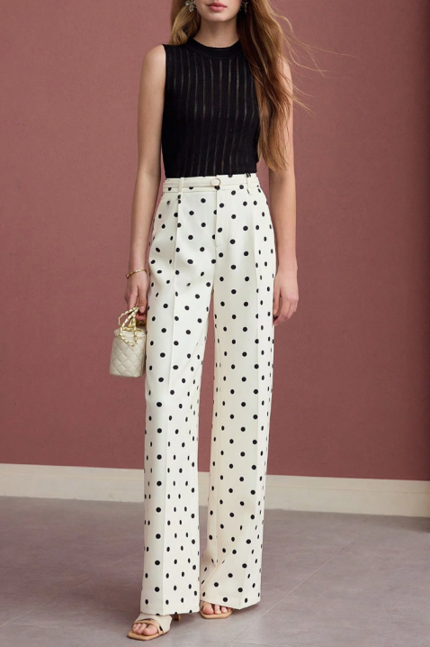 Pantaloni TONZELA, Culoare: ecru, IVET.RO - Reduceri de până la -80%