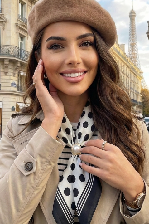 Eșarfă FOLINZA, Culoare: negru și alb, IVET.RO - Reduceri de până la -80%