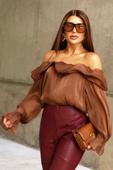 Bluză damă CLAMOLZA, Culoare: maro deschis    , IVET.RO - Reduceri de până la -80%