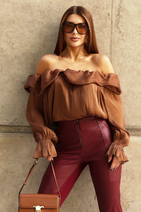 Bluză damă CLAMOLZA, Culoare: maro deschis    , IVET.RO - Reduceri de până la -80%