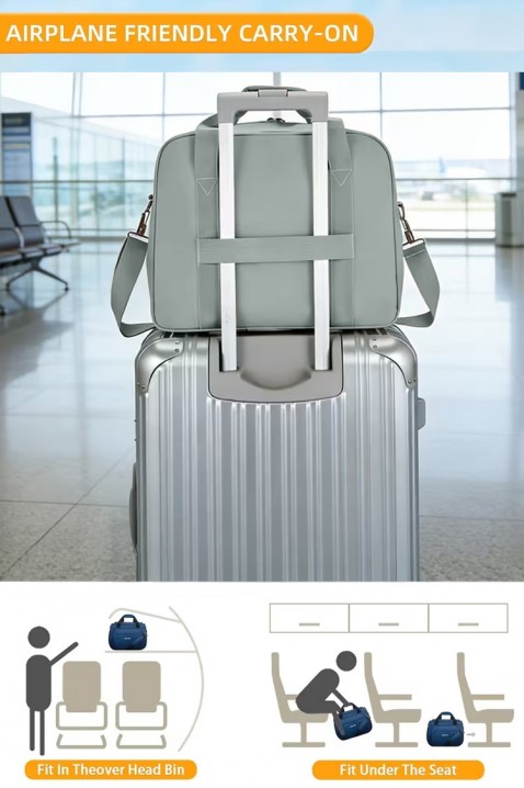 Geantă de calatorie pentru bagaje de mana - pentru Ryanair/Wizz Аir, Culoare: mentă, IVET.RO - Reduceri de până la -80%