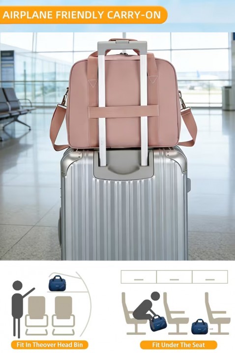 Geantă de calatorie pentru bagaje de mana WINDINZA PUDRA - pentru Ryanair/Wizz Аir, Culoare: pudră, IVET.RO - Reduceri de până la -80%