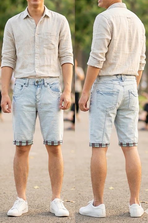 Pantaloni scurți pentru bărbați LORZENO, Culoare: albastru deschis, IVET.RO - Reduceri de până la -80%