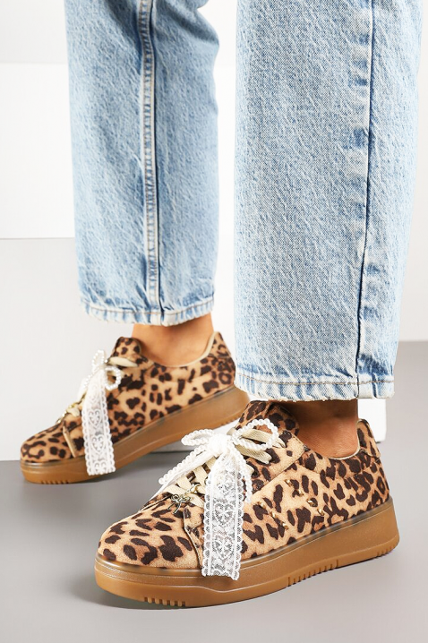 Teniși damă GLOVELZA, Culoare: leopard, IVET.RO - Reduceri de până la -80%