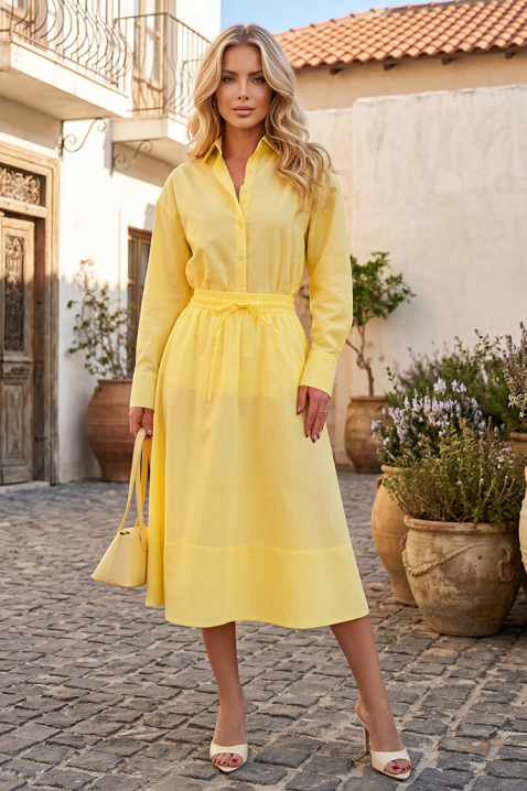 Set compus dintr-o fustă vaporoasă și o cămașă delicată, cu croială lejeră SOLARIA YELLOW, Culoare: galben, IVET.RO - Reduceri de până la -80%