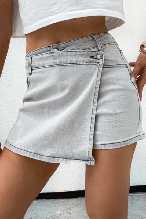 Fustă-pantaloni model casual din denim de culoare deschisă GERFILDA, Culoare: gri, IVET.RO - Reduceri de până la -80%
