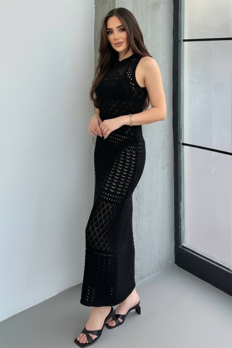 Rochie de plajă tricotată, fără mâneci SOLMIRA BLACK, Culoare: negru, IVET.RO - Reduceri de până la -80%