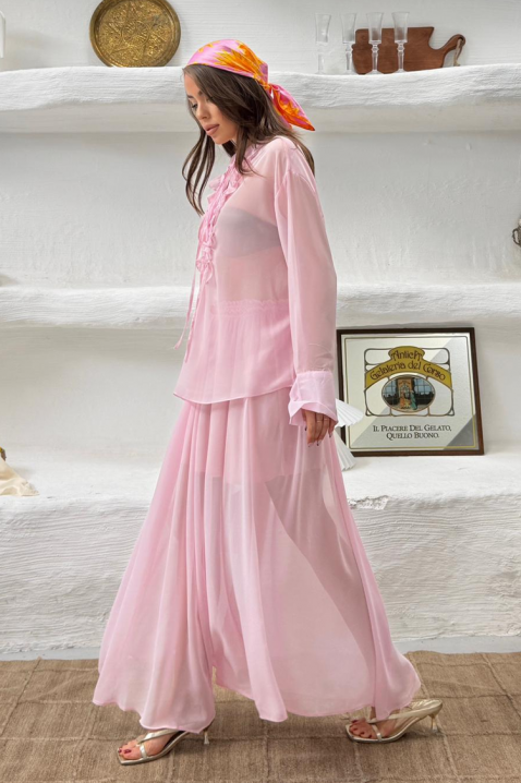 Set de dama din două piese, lejer și delicat, pentru viata de zi cu zi MERLINA PINK, Culoare: roz, IVET.RO - Reduceri de până la -80%