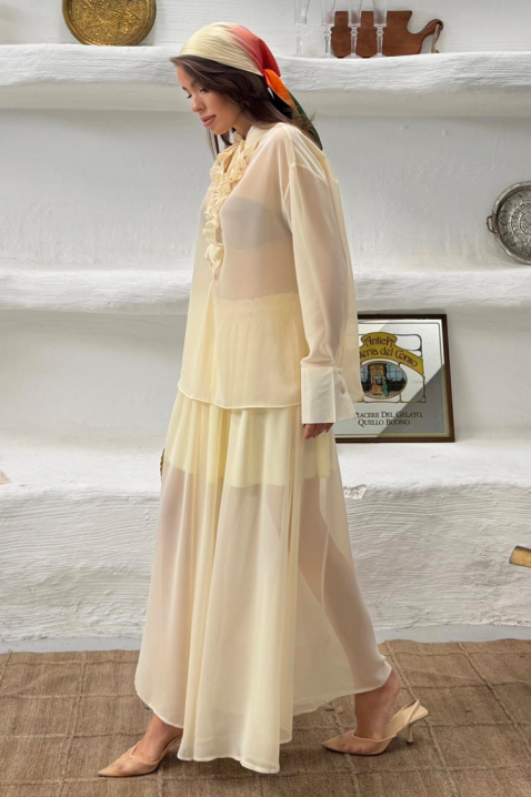 Set de dama din două piese, lejer și delicat, pentru viata de zi cu zi MERLINA YELLOW, Culoare: galben, IVET.RO - Reduceri de până la -80%