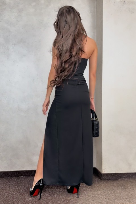 Rochie lungă și elegantă, cu o fantă înaltă și spatele gol FAROLMA BLACK, Culoare: negru, IVET.RO - Reduceri de până la -80%