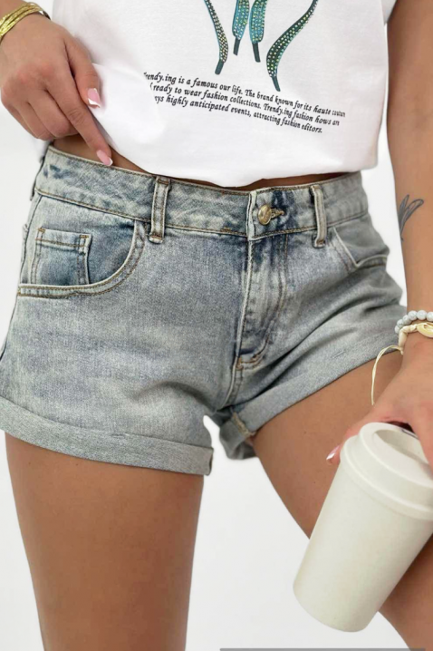 Pantaloni scurți practici din denim cu un design elegant ROSARIA, Culoare: denim, IVET.RO - Reduceri de până la -80%