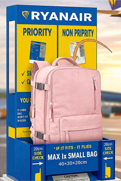 Rucsac calatorie pentru bagaje de mana Ryanair ROLNEZA PUDRA - pentru Ryanair/Wizz Аir, Culoare: pudră, IVET.RO - Reduceri de până la -80%
