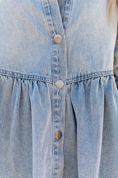 Rochie scurtă de vară din denim, cu nasturi pe toată lungimea OLBIA, Culoare: denim, IVET.RO - Reduceri de până la -80%