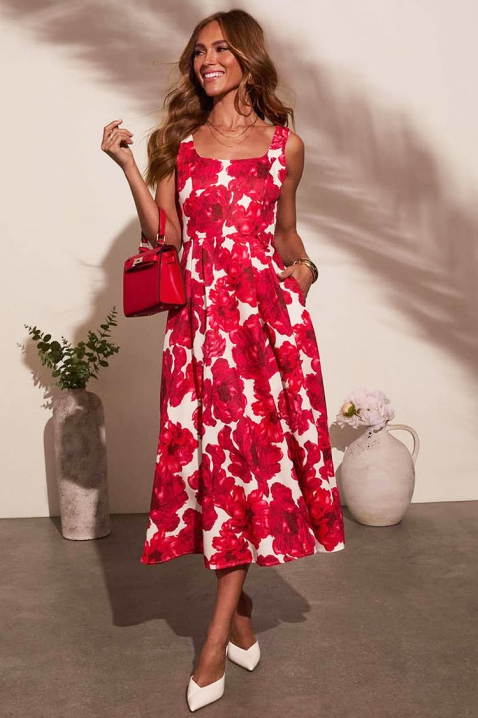 Rochie midi cu floral print și design modern DEALINA, Culoare: multicolor, IVET.RO - Reduceri de până la -80%