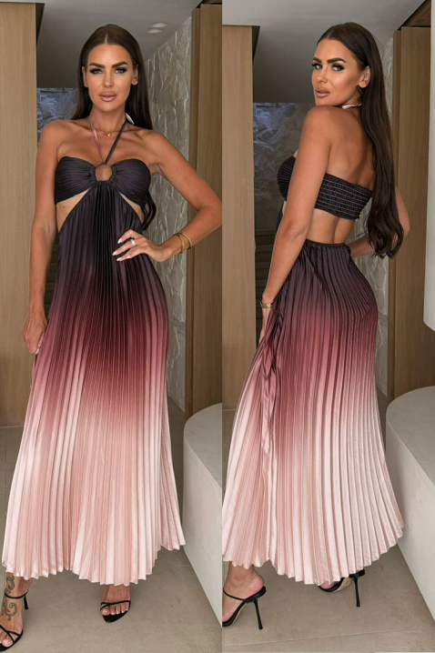 Rochie lungă plisată de damă cu efect ombre GINEVRA BLACK, Culoare: multicolor, IVET.RO - Reduceri de până la -80%