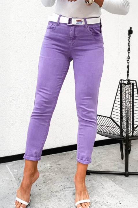 Blugi elastici de damă cu croiala mulata de culoare violet LILSENA, Culoare: lila, IVET.RO - Reduceri de până la -80%