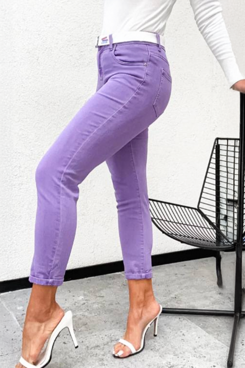 Blugi elastici de damă cu croiala mulata de culoare violet LILSENA, Culoare: lila, IVET.RO - Reduceri de până la -80%