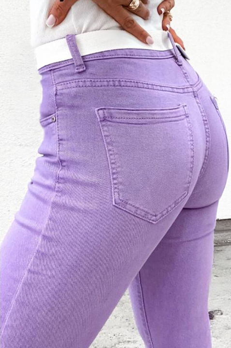 Blugi elastici de damă cu croiala mulata de culoare violet LILSENA, Culoare: lila, IVET.RO - Reduceri de până la -80%