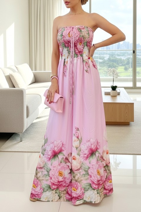 Rochie lungă de damă cu model floral și bustieră LAREZA, Culoare: multicolor, IVET.RO - Reduceri de până la -80%