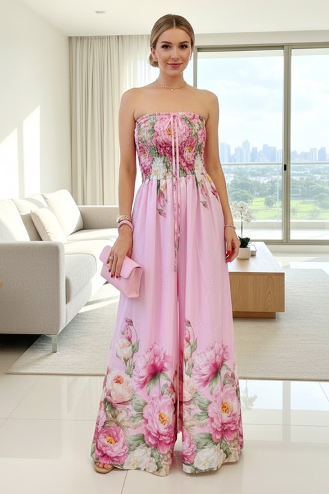 Rochie lungă de damă cu model floral și bustieră LAREZA, Culoare: multicolor, IVET.RO - Reduceri de până la -80%