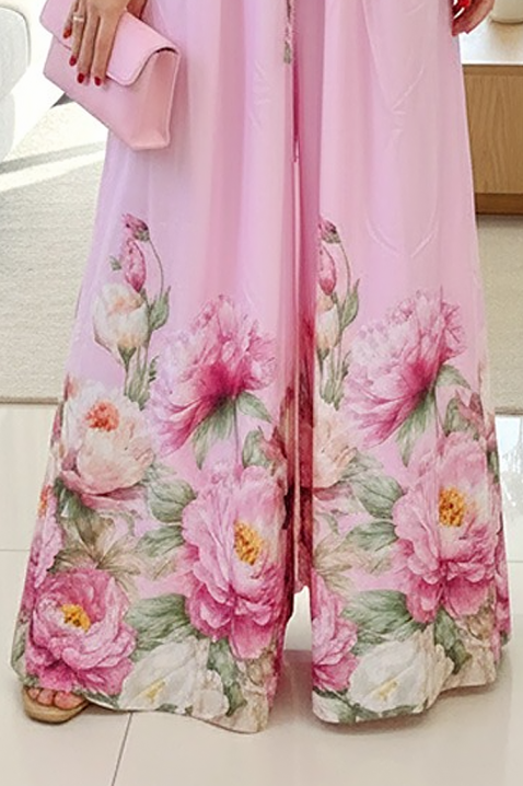 Rochie lungă de damă cu model floral și bustieră LAREZA, Culoare: multicolor, IVET.RO - Reduceri de până la -80%