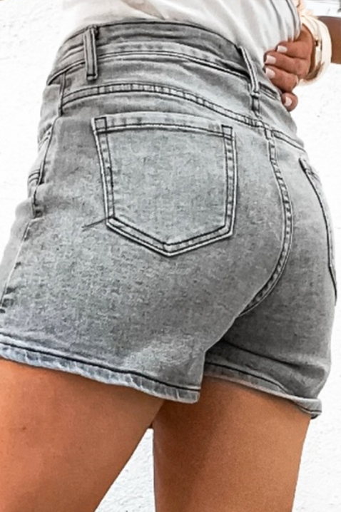 Fustă-pantaloni de damă, din denim de culoare gri la modă SIVALZA, Culoare: gri, IVET.RO - Reduceri de până la -80%