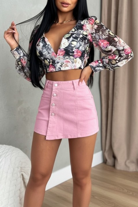 Fustă-pantaloni cu un design simplu și detalii care ies în evidență JENIVIEV PINK, Culoare: roz, IVET.RO - Reduceri de până la -80%