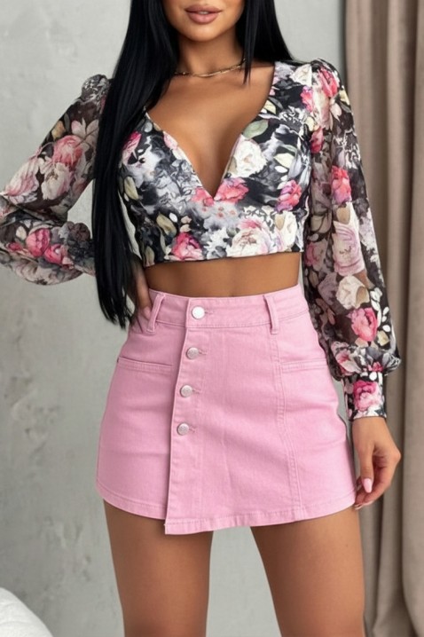Fustă-pantaloni cu un design simplu și detalii care ies în evidență JENIVIEV PINK, Culoare: roz, IVET.RO - Reduceri de până la -80%