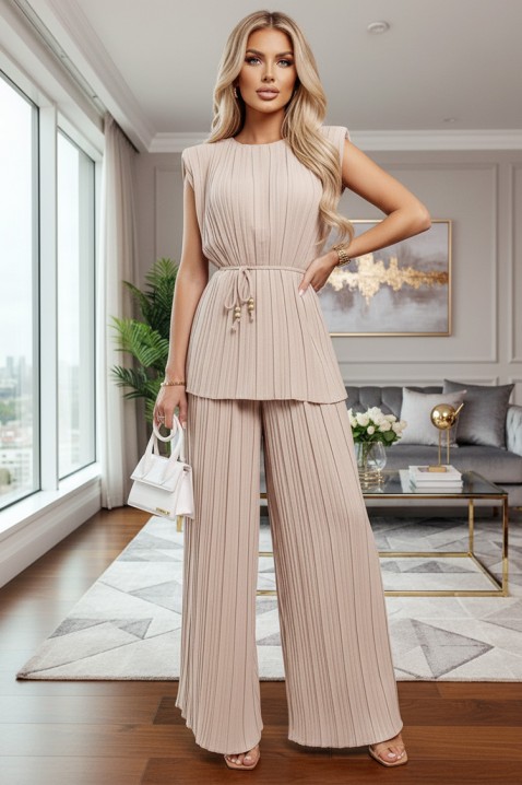 Set de damă din țesătură ușoară KASIANA BEIGE, Culoare: bej, IVET.RO - Reduceri de până la -80%