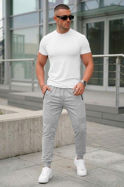 Pantaloni sport pentru bărbați, cu croială confortabilă ICARDI GREY, Culoare: gri, IVET.RO - Reduceri de până la -80%