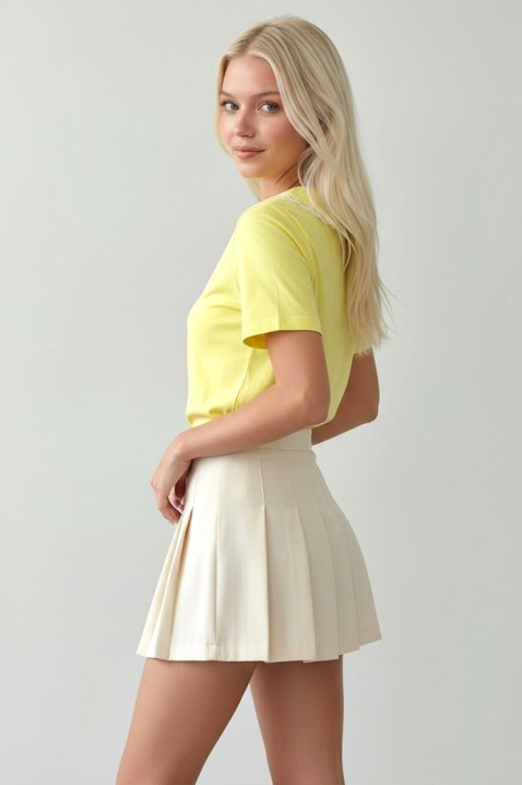 Bluză de damă cu guler decorativ ZAREMORA YELLOW, Culoare: galben, IVET.RO - Reduceri de până la -80%