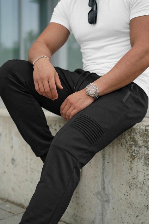 Pantaloni sport pentru bărbați, cu croială confortabilă ICARDI BLACK, Culoare: negru, IVET.RO - Reduceri de până la -80%