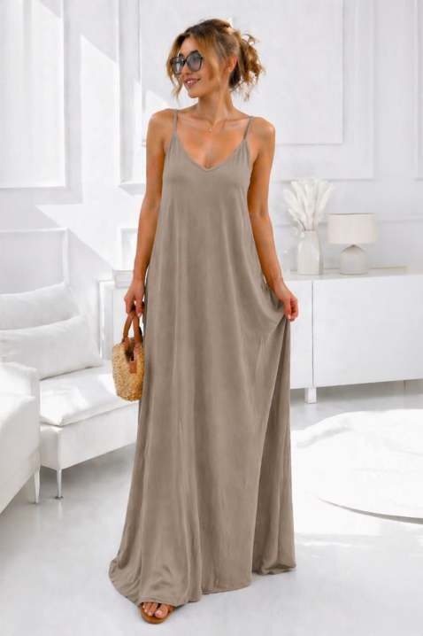 Rochie de vară vaporoasă, cu o siluetă elegantă și lejeră MAURIKA BEIGE, Culoare: bej, IVET.RO - Reduceri de până la -80%