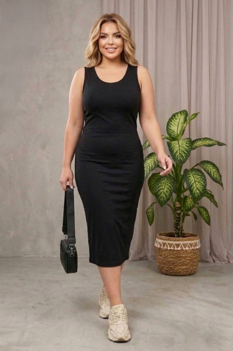 Rochie midi mulată cu croială simplă SELRORA, Culoare: negru, IVET.RO - Reduceri de până la -80%