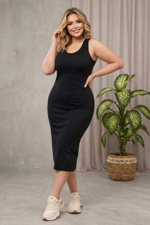 Rochie midi mulată cu croială simplă SELRORA, Culoare: negru, IVET.RO - Reduceri de până la -80%