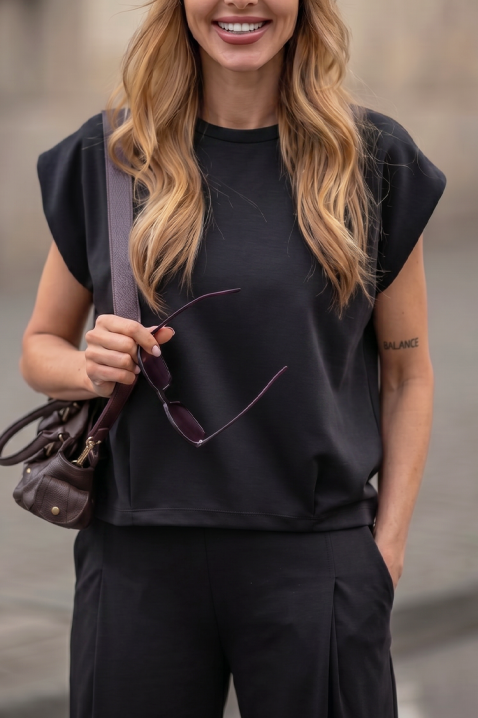 Set elegant format din pantaloni și un top BRITANY BLACK, Culoare: negru, IVET.RO - Reduceri de până la -80%
