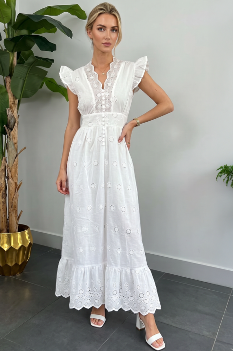 Rochie albă romantică cu dantelă AMARETTA, Culoare: alb, IVET.RO - Reduceri de până la -80%