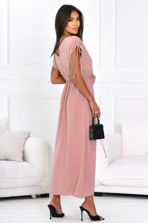 Rochie lungă de vară cu curea decorativă MALINALA PUDRA, Culoare: pudră, IVET.RO - Reduceri de până la -80%