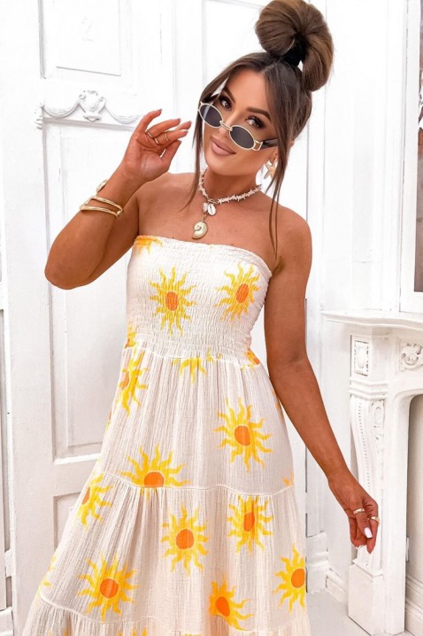 Rochie lungă elastică de damă fără bretele ZANLERA ECRU, Culoare: ecru, IVET.RO - Reduceri de până la -80%
