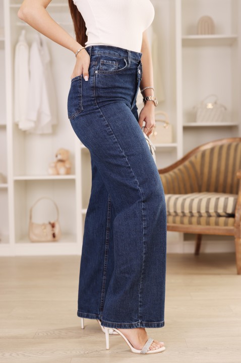 Blugi de damă cu talie înaltă și picior larg NUREXA, Culoare: denim, IVET.RO - Reduceri de până la -80%