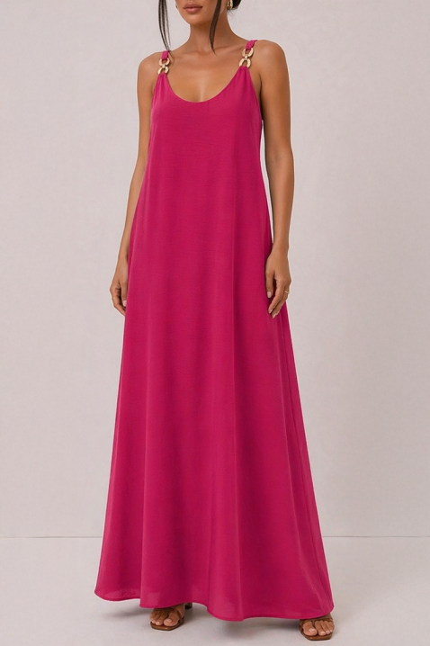 Rochie lungă cu inele decorative la bretele ZENAIDA FUCHSIA, Culoare: fuchsia, IVET.RO - Reduceri de până la -80%