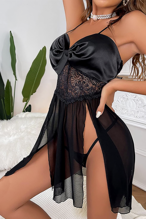 Set erotic cu dantelă și fante LAMZORA, Culoare: negru, IVET.RO - Reduceri de până la -80%