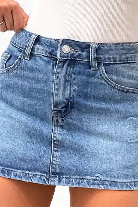 Fustă-pantaloni scurti din denim, cu talie înaltă LOVIREA, Culoare: denim, IVET.RO - Reduceri de până la -80%